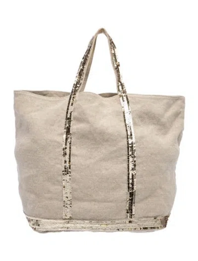 Pre-owned Vanessa Bruno Canvas Tote In Metallic/neutrals/silver
