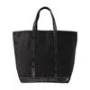 Vanessa Bruno Sequin And Canvas Medium Zipped Tote In Black