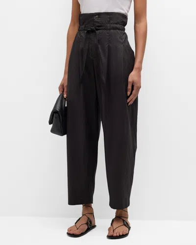 Vanessa Bruno Casimir Pleated Cropped Trousers In Noir