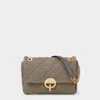 Vanessa Bruno Sac Moon Mm En Lin Vert In Tan