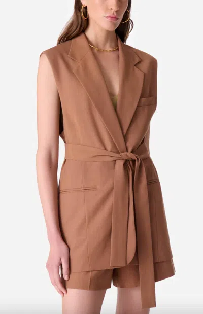 Vanessa Bruno Christen Sleeveless Jacket In Caramel In Brown