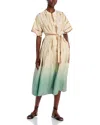 Vanessa Bruno Ciao Ombre Button-down Cotton Midi Dress In Vert D'eau