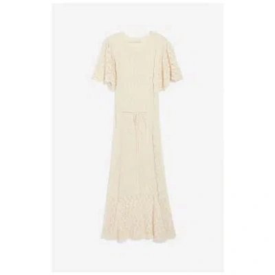 Vanessa Bruno Clementina Pointelle-knit Cotton-silk Midi Dress In Ecru