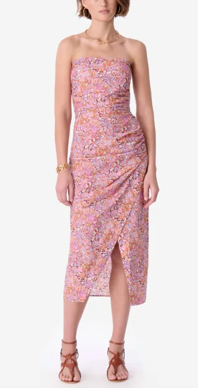 Vanessa Bruno Cleopatre Midi Dress In Multi Fidji In Pink