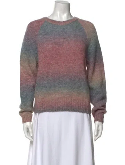 Pre-owned Vanessa Bruno Colorblock Pattern Crew Neck Sweater In Purple