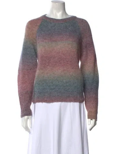 Pre-owned Vanessa Bruno Colorblock Pattern Crew Neck Sweater In Purple