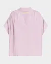 Vanessa Bruno Cory Ruched Silk Top In Parme