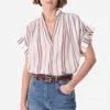 Vanessa Bruno Cory V-neck Top In Brown In Multi