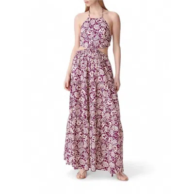 Vanessa Bruno Costa Robe Lounge Maxi Dress In Plum In Multi