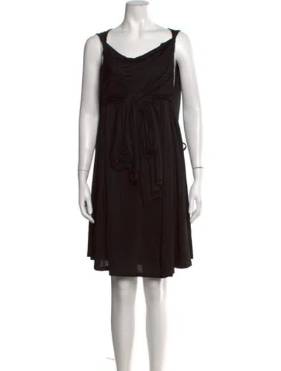 Pre-owned Vanessa Bruno Cowl Neck Knee-length Dress In Black