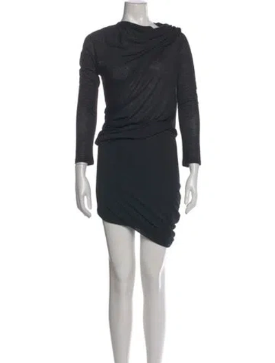 Pre-owned Vanessa Bruno Cowl Neck Mini Dress In Black