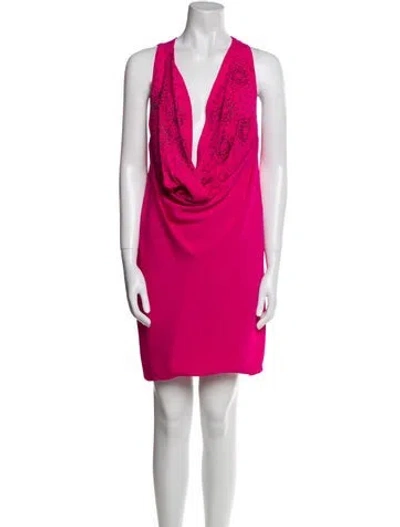 Pre-owned Vanessa Bruno Cowl Neck Mini Dress In Pink