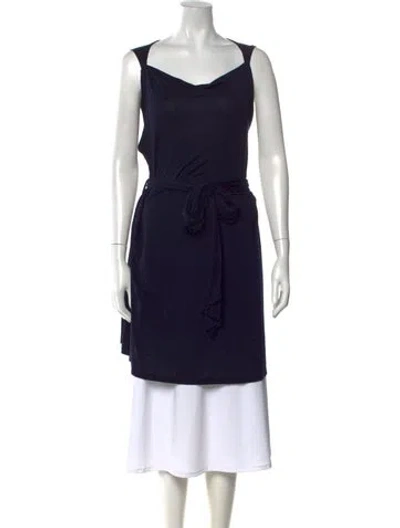 Pre-owned Vanessa Bruno Cowl Neck Sleeveless Tunic In Blue