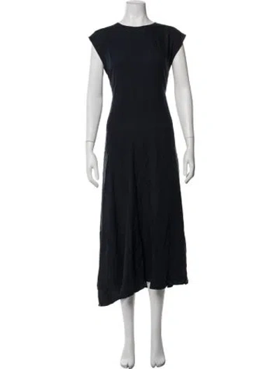 Pre-owned Vanessa Bruno Crew Neck Midi Length Dress In Blue