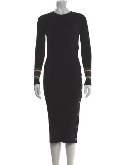 Pre-owned Vanessa Bruno Crew Neck Midi Length Dress In Gray
