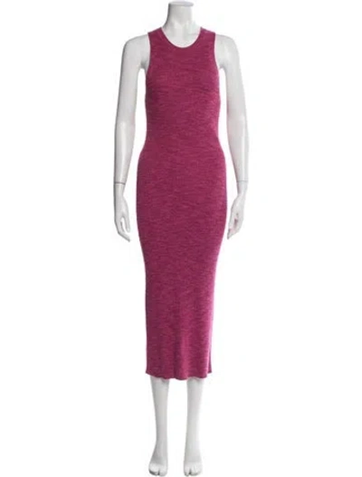 Pre-owned Vanessa Bruno Crew Neck Midi Length Dress In Pink