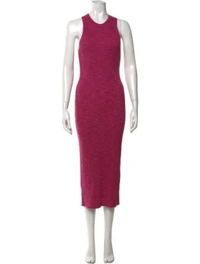 Pre-owned Vanessa Bruno Crew Neck Midi Length Dress In Pink