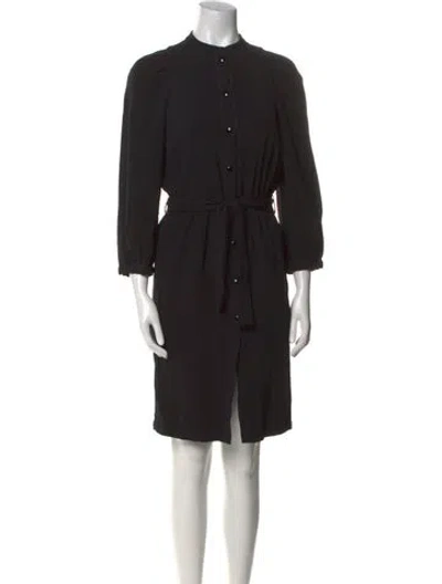 Pre-owned Vanessa Bruno Crew Neck Mini Dress In Black
