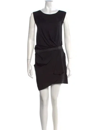 Pre-owned Vanessa Bruno Crew Neck Mini Dress In Black