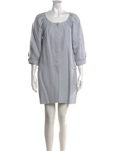 Pre-owned Vanessa Bruno Crew Neck Mini Dress In Blue