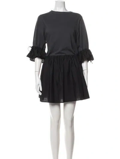 Pre-owned Vanessa Bruno Crew Neck Mini Dress In Grey