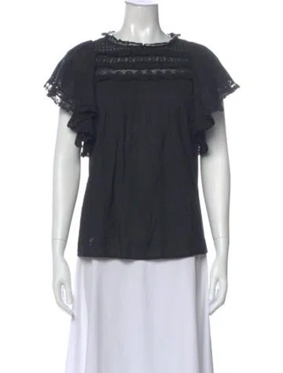 Pre-owned Vanessa Bruno Crew Neck Short Sleeve Blouse In Gray