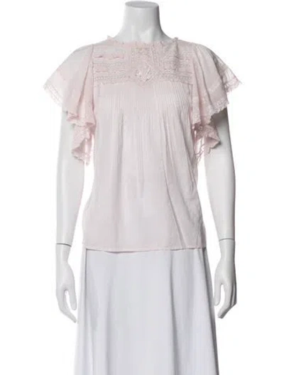 Pre-owned Vanessa Bruno Crew Neck Short Sleeve Blouse In Pink