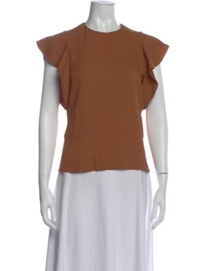 Pre-owned Vanessa Bruno Crew Neck Short Sleeve Top In Brown