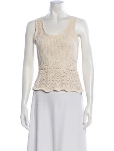 Pre-owned Vanessa Bruno Crew Neck Sleeveless Top In Neutral