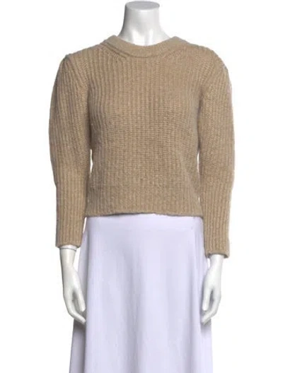 Pre-owned Vanessa Bruno Crew Neck Three-quarter Sleeve Crop Top In Neutral