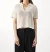 Vanessa Bruno Cyntinelle Mesh Polo Top In Ecru