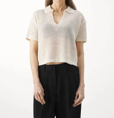 Vanessa Bruno Cyntinelle Mesh Polo Top In Ecru