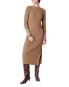 Vanessa Bruno Dagmar Rib Knit Button Slit Sweater Dress In Havane