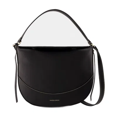 Vanessa Bruno Large Top Handle Curved Shoulder Bag In Black