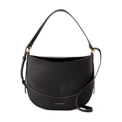 Vanessa Bruno Large Top Handle Curved Shoulder Bag In Black