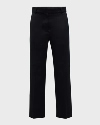 Vanessa Bruno Dandy Cropped Straight-leg Twill Pants In Noir