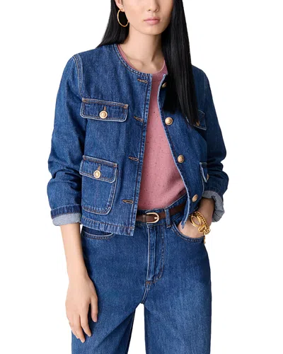 Vanessa Bruno Button-down Cotton Denim Jacket In Royal