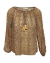 VANESSA BRUNO DRAWSTRING TOP IN BROWN VISCOSE