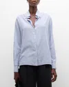 VANESSA BRUNO DRUYAT STRIPED BUTTON-DOWN COTTON SHIRT