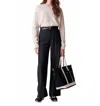 Vanessa Bruno Dulce High Waist Straight Leg Pants In Black In Black