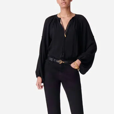 Vanessa Bruno Dylan Long Puffed Sleeve Blouse In Noir In Black