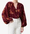 Vanessa Bruno Edme Long Balloon Sleeves Blouse In Burgundy In Burgundy