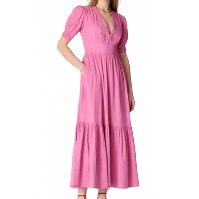 Vanessa Bruno Edorine Midi Dress In Malaga In Pink