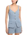 Vanessa Bruno Elai Pinstripe Linen-cotton Top In Blanc/bleu