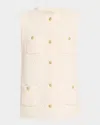 Vanessa Bruno Elisabeth Sleeveless Cardigan In Ecru