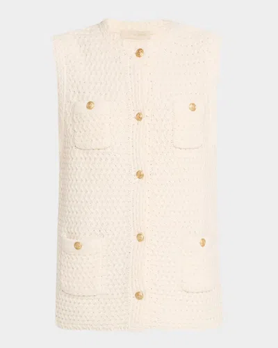 VANESSA BRUNO ELISABETH SLEEVELESS TEXTURED KNIT SWEATER