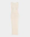 Vanessa Bruno Elka Sleeveless Pointelle-knit Midi Dress In Ecru