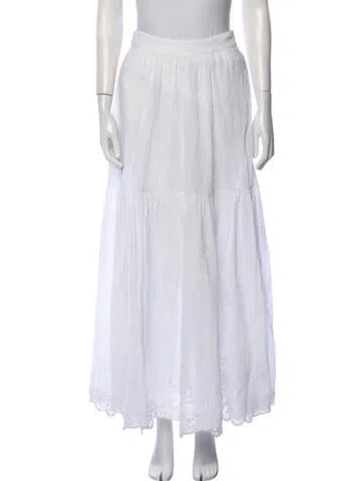 Pre-owned Vanessa Bruno Embroidered Accent Midi Length Skirt W/ Tags In White