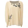 Vanessa Bruno Embroidered Long Sleeve Blouse In Cream Silk In Beige