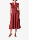 Vanessa Bruno Ermione Midi Dress In Roux In Red